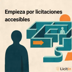 “¿Qué necesita una empresa nueva para licitar?” – LicitIn (InferIA). Figura observa dos caminos: uno claro y accesible, otro burocrático.